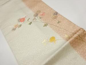 金彩菊模様刺繍名古屋帯
